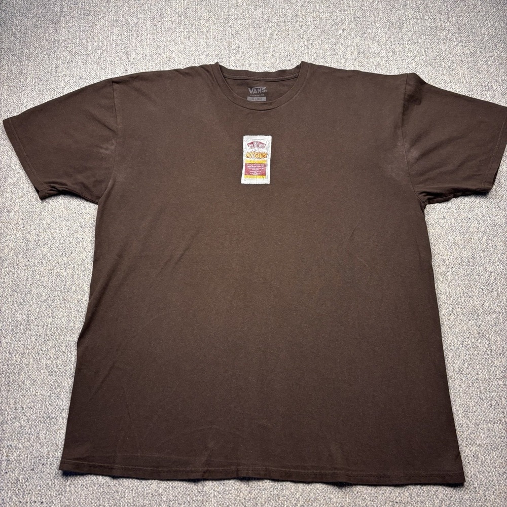 Vans Off The Wall Hot Sauce Graphic T-Shirt Mens Brown Short Sleeve‎ Crew Neck